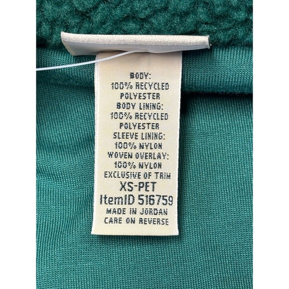 NWT LL Bean Sherpa Fleece Jacket Emerald Spruce Green 516759 Womens XS PET - Picture 4 of 9